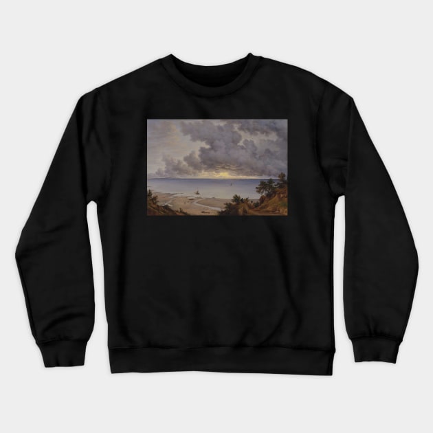 sandown bay from near shanklin chine isle of wight 1827 - John Glover Crewneck Sweatshirt by Kollagio